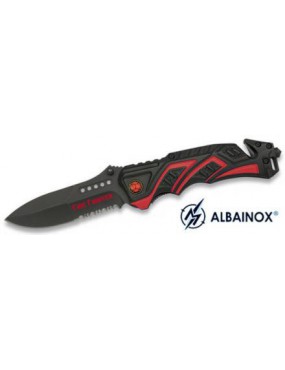 FOLDING KNIFE 19596 FIRE FIGHTER ALBAINOX RED WITH CASE [19596]