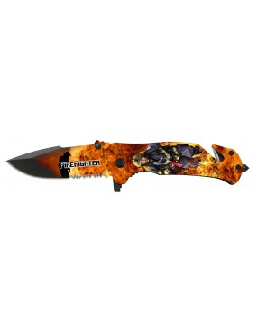 CUCHILLO ALBAINOX “FIRE FIGHTER” 3D MANGO ALUMINIO HOJA 8,2 CM [18137-A]