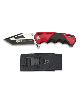 FOLDING KNIFE 18096 K25 BLACK AND RED FOLDABLE [18096-A]