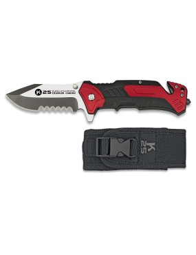 FOLDING KNIFE 18101 K25 BLACK AND RED FOLDABLE [18101-A]