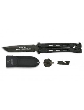 BUTTERFLY K25 BLACK KNIFE WITH BELT CUTTER BLADE 11.4 CM [36215]