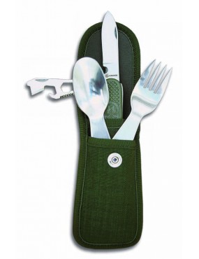 CAMPING CUTLERY SET WITH SHEATH [33037]