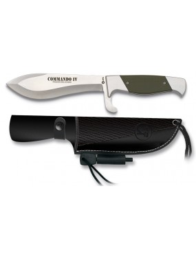 CUCHILLO TÁCTICO K25 COMMANDO IV HOJA DE 14,5 CM CON FUNDA DE CUERO [32569]