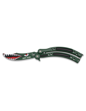 ALBAINOX BUTTERFLY KNIFE ANGRY SHARK MODEL, BLADE 9,5 CM [02187]