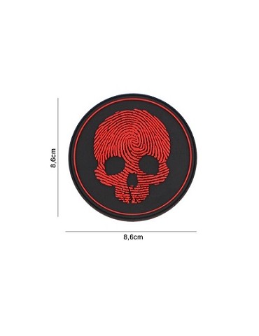 PATCH FINGERPRINT SKULL RED 3D PVC [444130-7210]