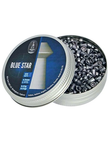 BSA BLUE STAR PIOMBINI PUNTA PIATTA PER CARABINA CAL.4,5MM DA 0,52g [ICB041]