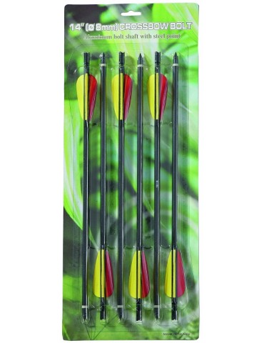 FLÈCHES POUR ARBALÈTE ALUMINIUM 14 "PCS. 6 NOIR [R10118]