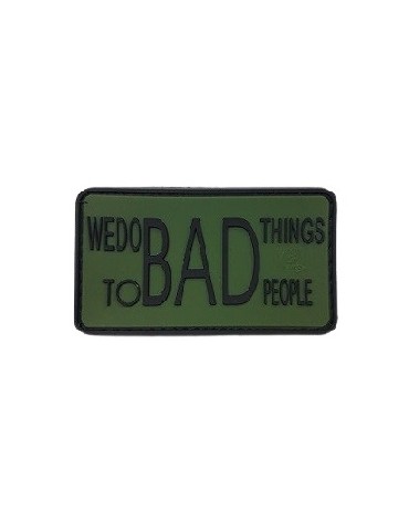 DEFCON 5 PATCH WE DO BAD THINGS TO PEOPLE CON VELCRO VERDE [D5-JTG-04 OD]