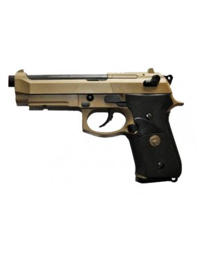 WE PISTOLA M9A1 MARINE A GAS SCARRELLANTE FULL METAL TAN [W048T]